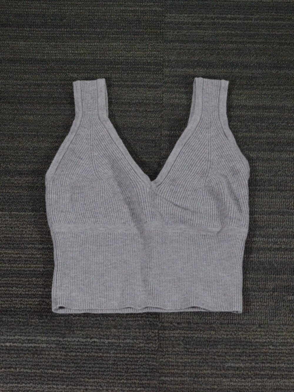Dynamite Grey Ribbed Sweater Bralette XXS